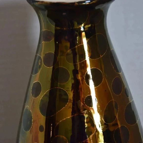 Gold and Black Ceramic Vase - Picture 2 of 4